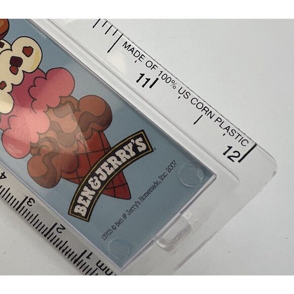 Vtg Ben & Jerry's Giant Ice Cream Cone 12" School Ruler 2007 Blue Pink RARE - Picture 4 of 5